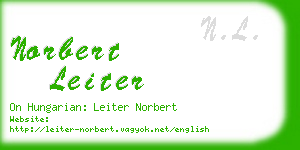 norbert leiter business card